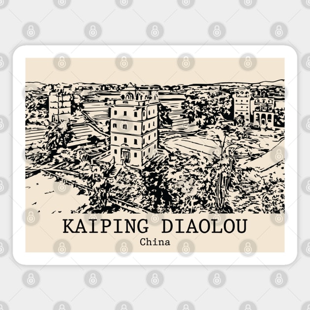 Kaiping Diaolou - China Magnet by Lakeric